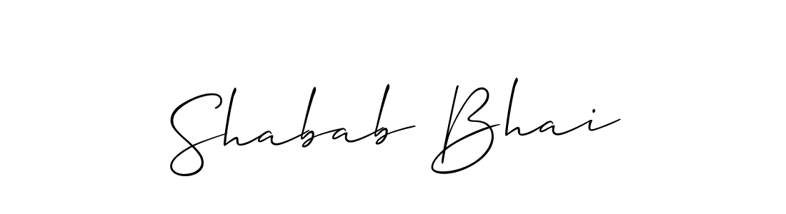 How to make Shabab Bhai name signature. Use Allison_Script style for creating short signs online. This is the latest handwritten sign. Shabab Bhai signature style 2 images and pictures png
