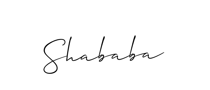 How to make Shababa signature? Allison_Script is a professional autograph style. Create handwritten signature for Shababa name. Shababa signature style 2 images and pictures png