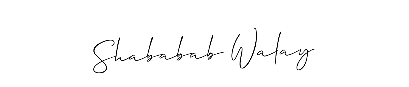 How to make Shababab Walay signature? Allison_Script is a professional autograph style. Create handwritten signature for Shababab Walay name. Shababab Walay signature style 2 images and pictures png