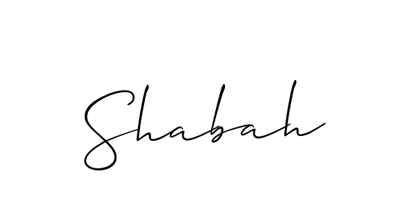 Also we have Shabah name is the best signature style. Create professional handwritten signature collection using Allison_Script autograph style. Shabah signature style 2 images and pictures png