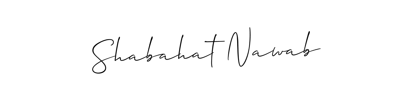 Use a signature maker to create a handwritten signature online. With this signature software, you can design (Allison_Script) your own signature for name Shabahat Nawab. Shabahat Nawab signature style 2 images and pictures png