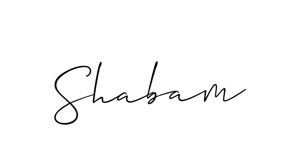Make a beautiful signature design for name Shabam. With this signature (Allison_Script) style, you can create a handwritten signature for free. Shabam signature style 2 images and pictures png