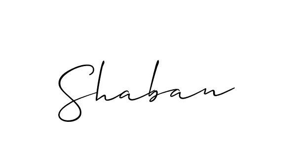Design your own signature with our free online signature maker. With this signature software, you can create a handwritten (Allison_Script) signature for name Shaban. Shaban signature style 2 images and pictures png
