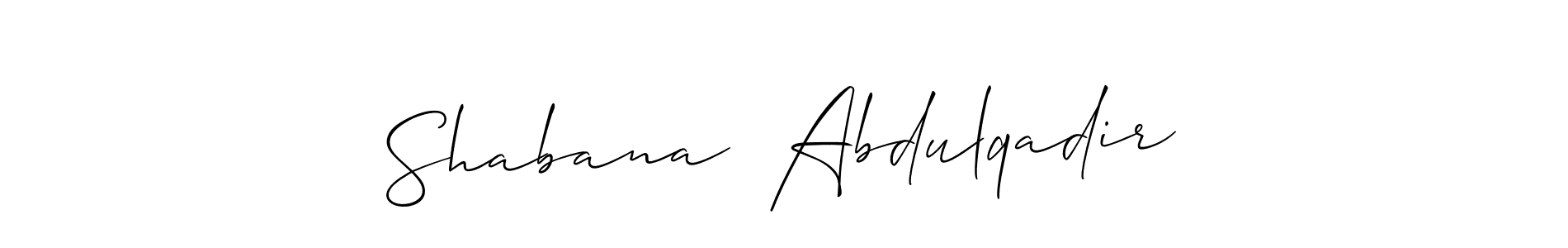 Make a beautiful signature design for name Shabana  Abdulqadir. Use this online signature maker to create a handwritten signature for free. Shabana  Abdulqadir signature style 2 images and pictures png