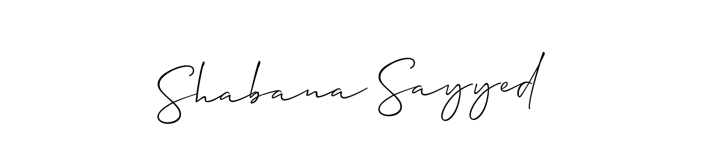 The best way (Allison_Script) to make a short signature is to pick only two or three words in your name. The name Shabana Sayyed include a total of six letters. For converting this name. Shabana Sayyed signature style 2 images and pictures png