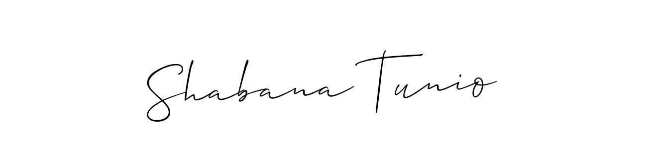 How to make Shabana Tunio signature? Allison_Script is a professional autograph style. Create handwritten signature for Shabana Tunio name. Shabana Tunio signature style 2 images and pictures png