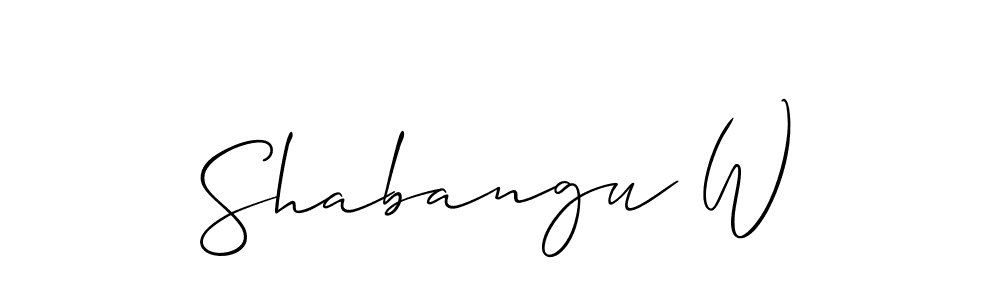 Also we have Shabangu W name is the best signature style. Create professional handwritten signature collection using Allison_Script autograph style. Shabangu W signature style 2 images and pictures png