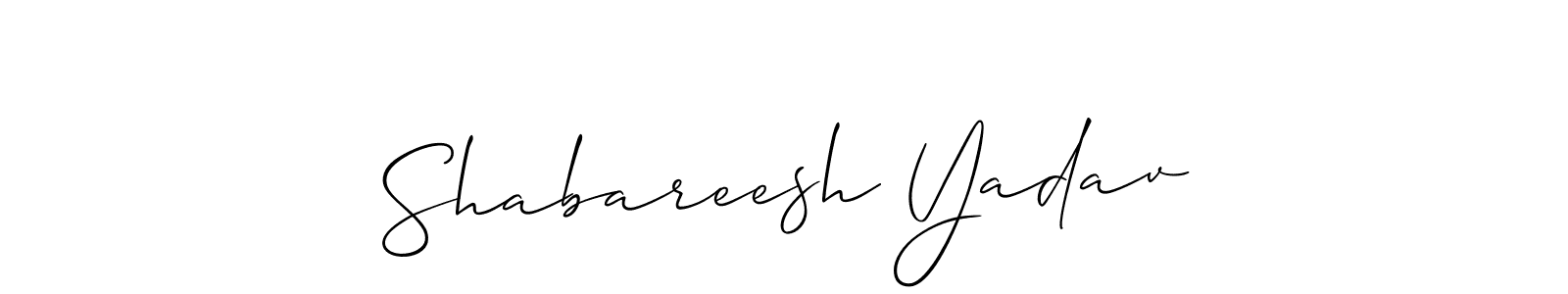 How to make Shabareesh Yadav name signature. Use Allison_Script style for creating short signs online. This is the latest handwritten sign. Shabareesh Yadav signature style 2 images and pictures png