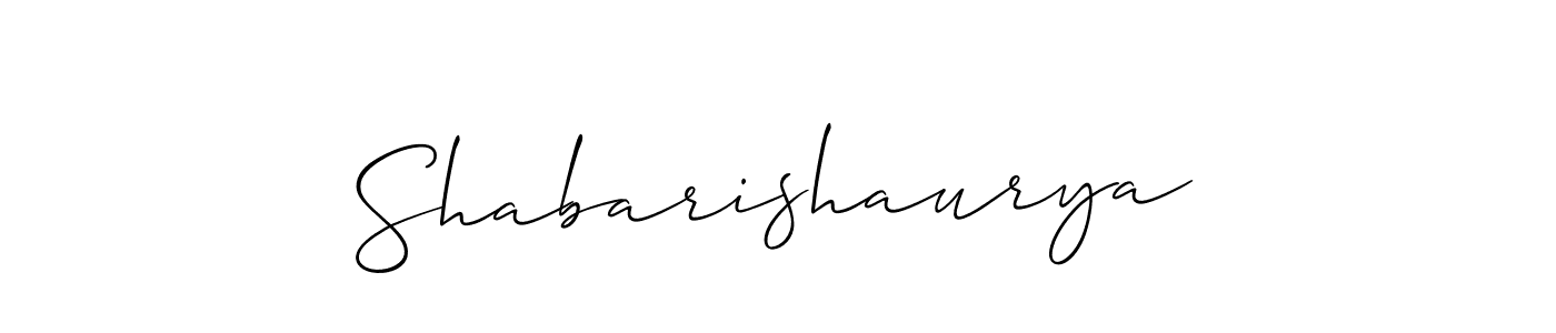 How to make Shabarishaurya name signature. Use Allison_Script style for creating short signs online. This is the latest handwritten sign. Shabarishaurya signature style 2 images and pictures png