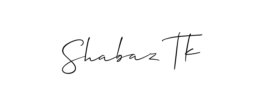 Make a beautiful signature design for name Shabaz Tk. With this signature (Allison_Script) style, you can create a handwritten signature for free. Shabaz Tk signature style 2 images and pictures png