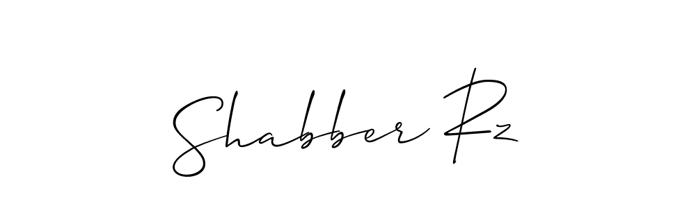 How to make Shabber Rz name signature. Use Allison_Script style for creating short signs online. This is the latest handwritten sign. Shabber Rz signature style 2 images and pictures png