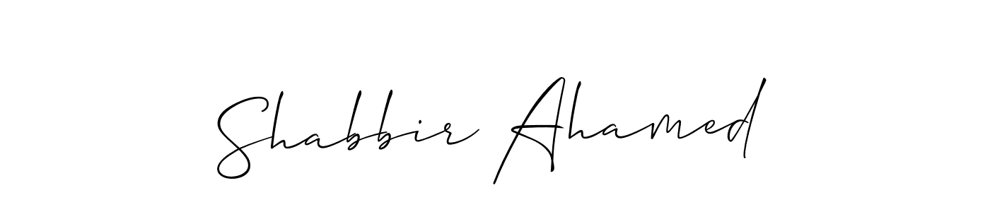 The best way (Allison_Script) to make a short signature is to pick only two or three words in your name. The name Shabbir Ahamed include a total of six letters. For converting this name. Shabbir Ahamed signature style 2 images and pictures png