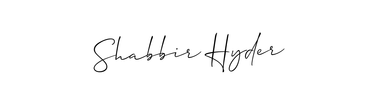 Make a short Shabbir Hyder signature style. Manage your documents anywhere anytime using Allison_Script. Create and add eSignatures, submit forms, share and send files easily. Shabbir Hyder signature style 2 images and pictures png