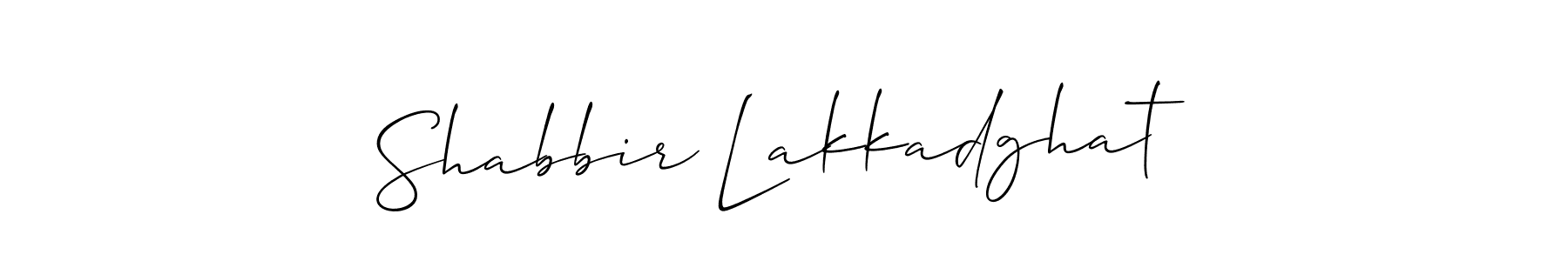 How to make Shabbir Lakkadghat signature? Allison_Script is a professional autograph style. Create handwritten signature for Shabbir Lakkadghat name. Shabbir Lakkadghat signature style 2 images and pictures png