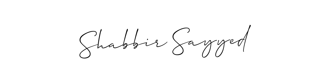 Design your own signature with our free online signature maker. With this signature software, you can create a handwritten (Allison_Script) signature for name Shabbir Sayyed. Shabbir Sayyed signature style 2 images and pictures png