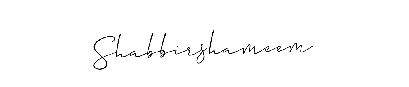 Use a signature maker to create a handwritten signature online. With this signature software, you can design (Allison_Script) your own signature for name Shabbirshameem. Shabbirshameem signature style 2 images and pictures png