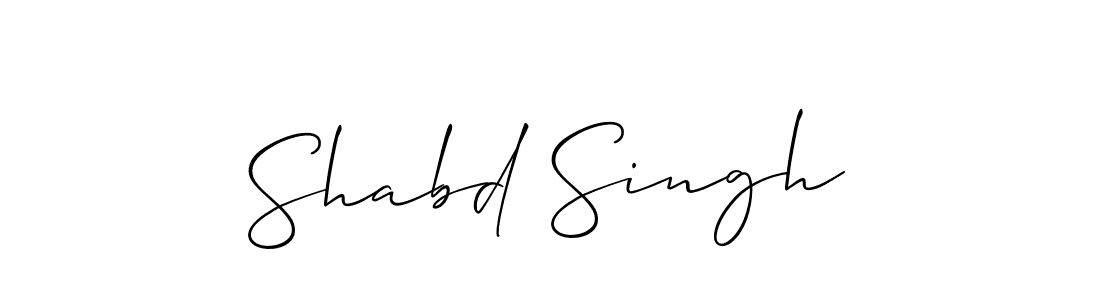 The best way (Allison_Script) to make a short signature is to pick only two or three words in your name. The name Shabd Singh include a total of six letters. For converting this name. Shabd Singh signature style 2 images and pictures png