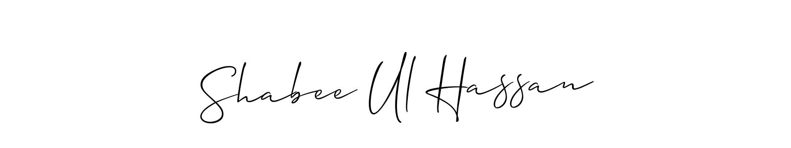 Shabee Ul Hassan stylish signature style. Best Handwritten Sign (Allison_Script) for my name. Handwritten Signature Collection Ideas for my name Shabee Ul Hassan. Shabee Ul Hassan signature style 2 images and pictures png