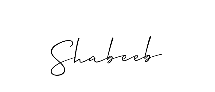 Create a beautiful signature design for name Shabeeb. With this signature (Allison_Script) fonts, you can make a handwritten signature for free. Shabeeb signature style 2 images and pictures png