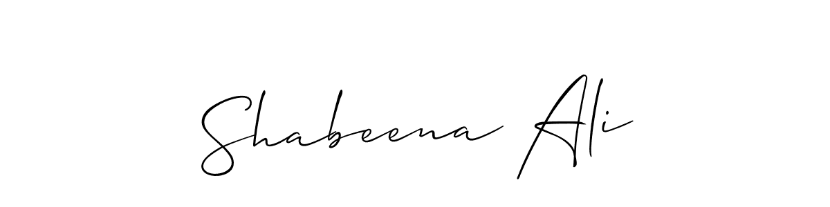 It looks lik you need a new signature style for name Shabeena Ali. Design unique handwritten (Allison_Script) signature with our free signature maker in just a few clicks. Shabeena Ali signature style 2 images and pictures png