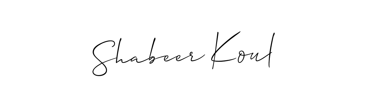 You should practise on your own different ways (Allison_Script) to write your name (Shabeer Koul) in signature. don't let someone else do it for you. Shabeer Koul signature style 2 images and pictures png