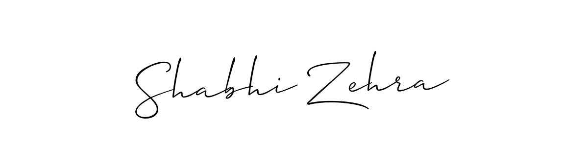 Make a beautiful signature design for name Shabhi Zehra. With this signature (Allison_Script) style, you can create a handwritten signature for free. Shabhi Zehra signature style 2 images and pictures png