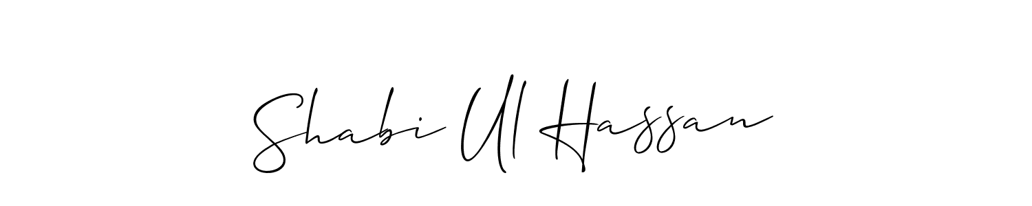 It looks lik you need a new signature style for name Shabi Ul Hassan. Design unique handwritten (Allison_Script) signature with our free signature maker in just a few clicks. Shabi Ul Hassan signature style 2 images and pictures png