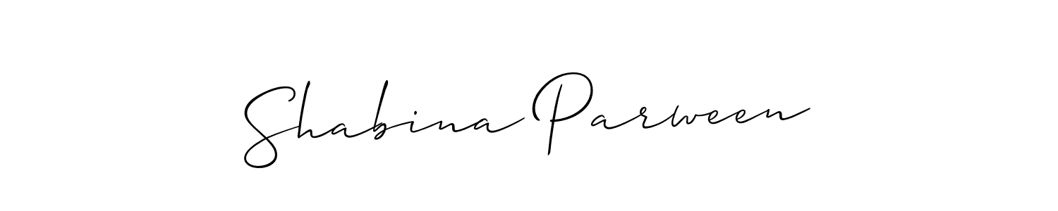 How to make Shabina Parween signature? Allison_Script is a professional autograph style. Create handwritten signature for Shabina Parween name. Shabina Parween signature style 2 images and pictures png