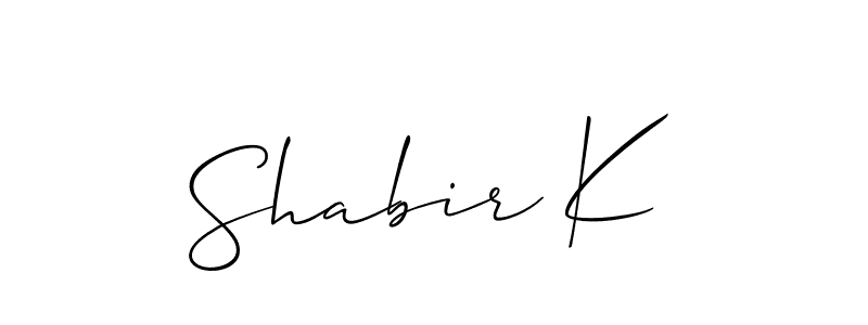 Also we have Shabir K name is the best signature style. Create professional handwritten signature collection using Allison_Script autograph style. Shabir K signature style 2 images and pictures png