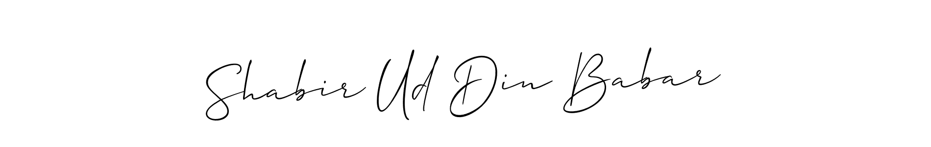 How to make Shabir Ud Din Babar signature? Allison_Script is a professional autograph style. Create handwritten signature for Shabir Ud Din Babar name. Shabir Ud Din Babar signature style 2 images and pictures png