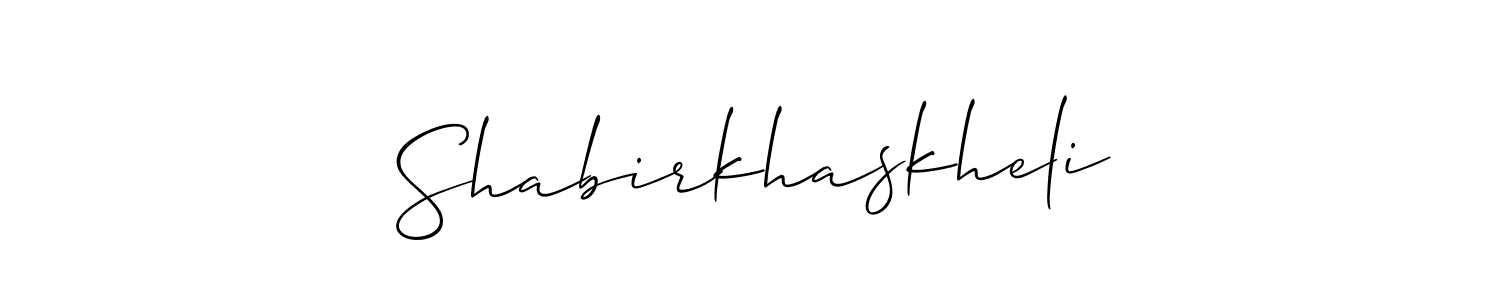 Also You can easily find your signature by using the search form. We will create Shabirkhaskheli name handwritten signature images for you free of cost using Allison_Script sign style. Shabirkhaskheli signature style 2 images and pictures png