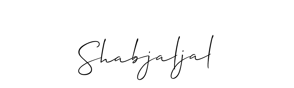 How to make Shabjaljal name signature. Use Allison_Script style for creating short signs online. This is the latest handwritten sign. Shabjaljal signature style 2 images and pictures png