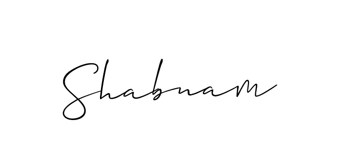 Also we have Shabnam name is the best signature style. Create professional handwritten signature collection using Allison_Script autograph style. Shabnam signature style 2 images and pictures png