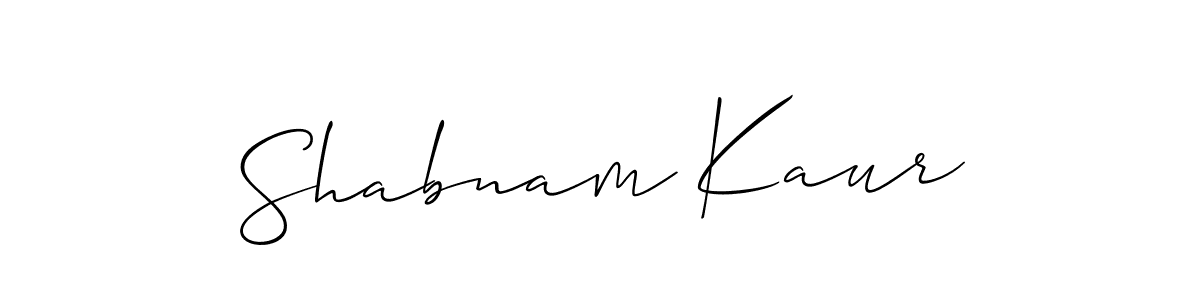 Use a signature maker to create a handwritten signature online. With this signature software, you can design (Allison_Script) your own signature for name Shabnam Kaur. Shabnam Kaur signature style 2 images and pictures png