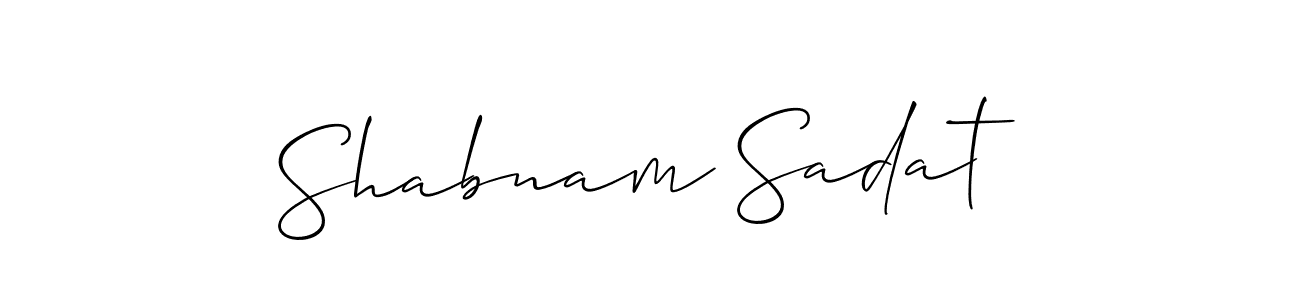 Make a beautiful signature design for name Shabnam Sadat. With this signature (Allison_Script) style, you can create a handwritten signature for free. Shabnam Sadat signature style 2 images and pictures png