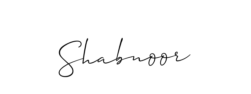 Allison_Script is a professional signature style that is perfect for those who want to add a touch of class to their signature. It is also a great choice for those who want to make their signature more unique. Get Shabnoor name to fancy signature for free. Shabnoor signature style 2 images and pictures png