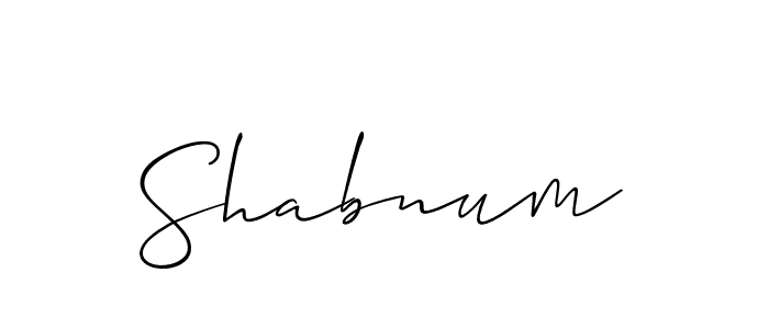 Best and Professional Signature Style for Shabnum. Allison_Script Best Signature Style Collection. Shabnum signature style 2 images and pictures png