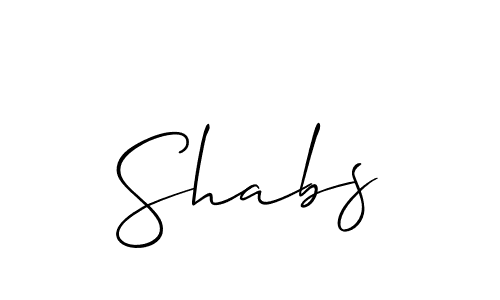 Create a beautiful signature design for name Shabs. With this signature (Allison_Script) fonts, you can make a handwritten signature for free. Shabs signature style 2 images and pictures png