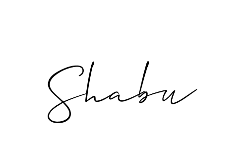 Make a beautiful signature design for name Shabu. With this signature (Allison_Script) style, you can create a handwritten signature for free. Shabu signature style 2 images and pictures png