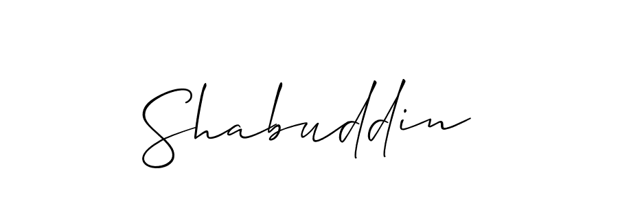 How to make Shabuddin signature? Allison_Script is a professional autograph style. Create handwritten signature for Shabuddin name. Shabuddin signature style 2 images and pictures png