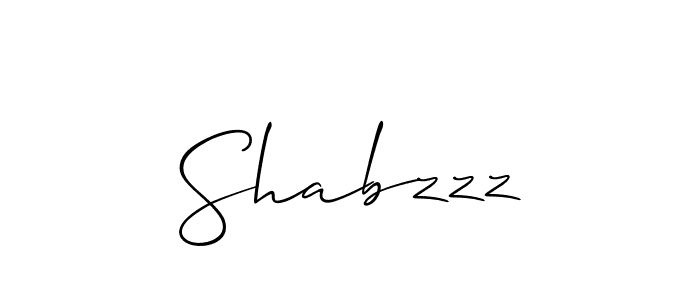 How to make Shabzzz signature? Allison_Script is a professional autograph style. Create handwritten signature for Shabzzz name. Shabzzz signature style 2 images and pictures png