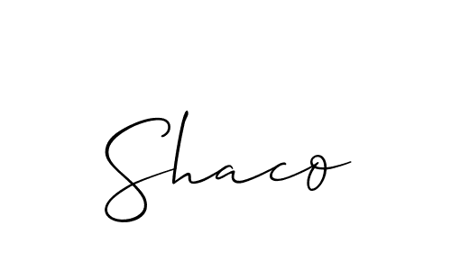 The best way (Allison_Script) to make a short signature is to pick only two or three words in your name. The name Shaco include a total of six letters. For converting this name. Shaco signature style 2 images and pictures png