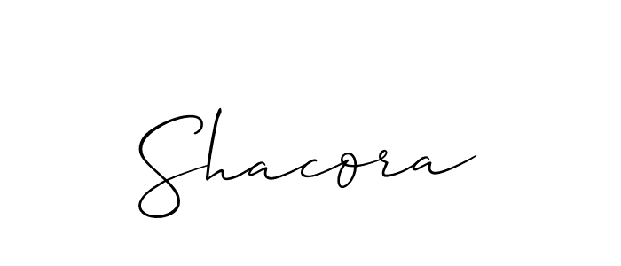 How to make Shacora name signature. Use Allison_Script style for creating short signs online. This is the latest handwritten sign. Shacora signature style 2 images and pictures png