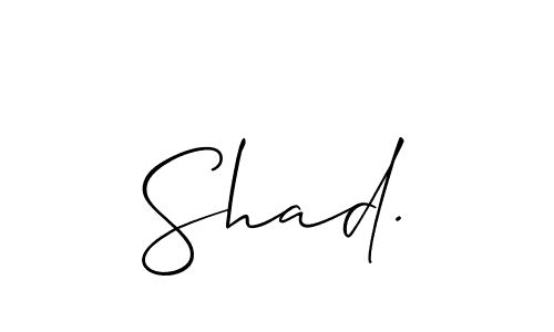 Also You can easily find your signature by using the search form. We will create Shad. name handwritten signature images for you free of cost using Allison_Script sign style. Shad. signature style 2 images and pictures png