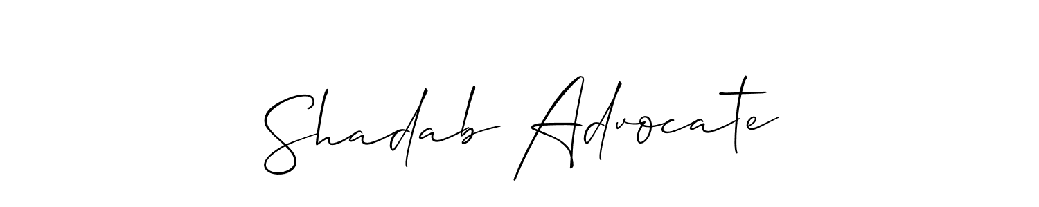 It looks lik you need a new signature style for name Shadab Advocate. Design unique handwritten (Allison_Script) signature with our free signature maker in just a few clicks. Shadab Advocate signature style 2 images and pictures png