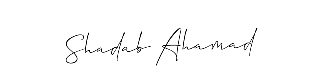 if you are searching for the best signature style for your name Shadab Ahamad. so please give up your signature search. here we have designed multiple signature styles  using Allison_Script. Shadab Ahamad signature style 2 images and pictures png