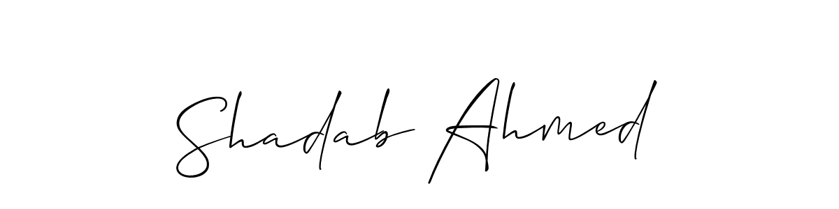 Use a signature maker to create a handwritten signature online. With this signature software, you can design (Allison_Script) your own signature for name Shadab Ahmed. Shadab Ahmed signature style 2 images and pictures png