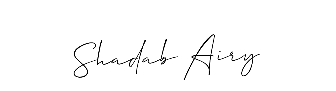 Make a short Shadab Airy signature style. Manage your documents anywhere anytime using Allison_Script. Create and add eSignatures, submit forms, share and send files easily. Shadab Airy signature style 2 images and pictures png