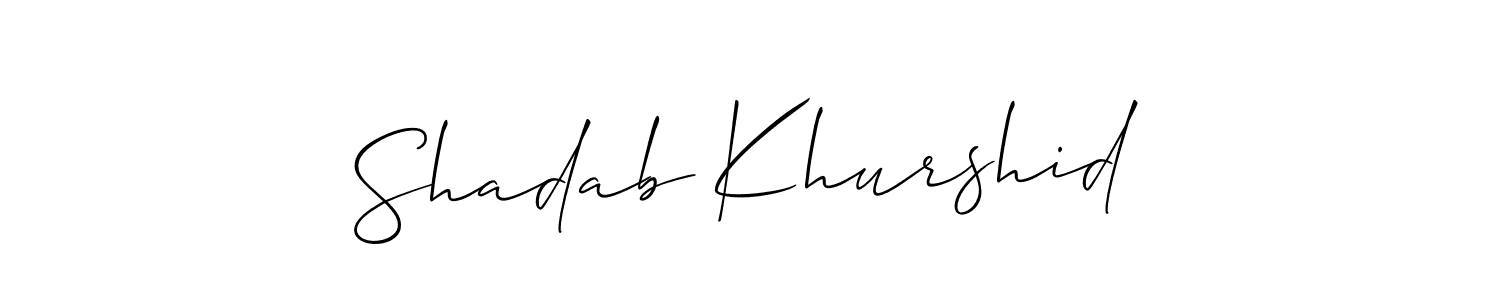 How to make Shadab Khurshid signature? Allison_Script is a professional autograph style. Create handwritten signature for Shadab Khurshid name. Shadab Khurshid signature style 2 images and pictures png