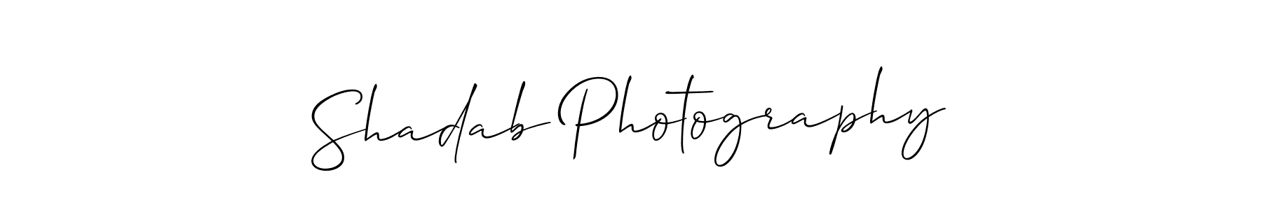 Design your own signature with our free online signature maker. With this signature software, you can create a handwritten (Allison_Script) signature for name Shadab Photography. Shadab Photography signature style 2 images and pictures png